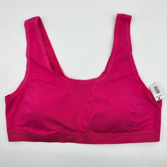 Torrid Women's Plus Size Pink Unlined Cotton Seamed Scoop Bralette Size 1X - Picture 6 of 8